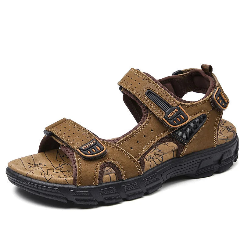 Marcus | Men's Orthopedic Sandals  - Color:Dark Brown;Size:38