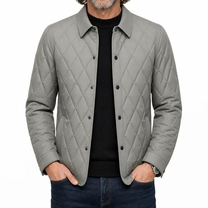 Marcus | Men's Stylish Quilted Jacket for Fall - Color:Beige;Size:S
