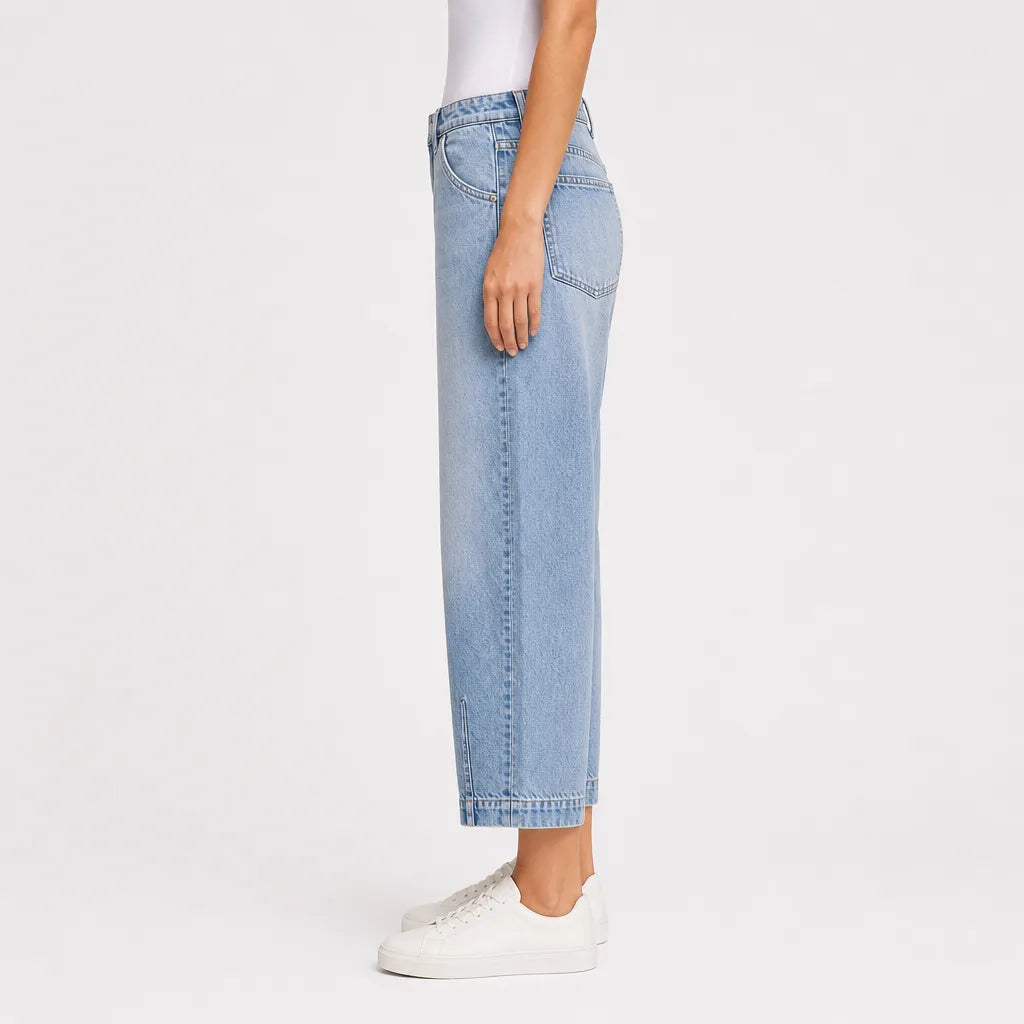 Women's Blue Sinclair Cropped Wide Leg Jeans