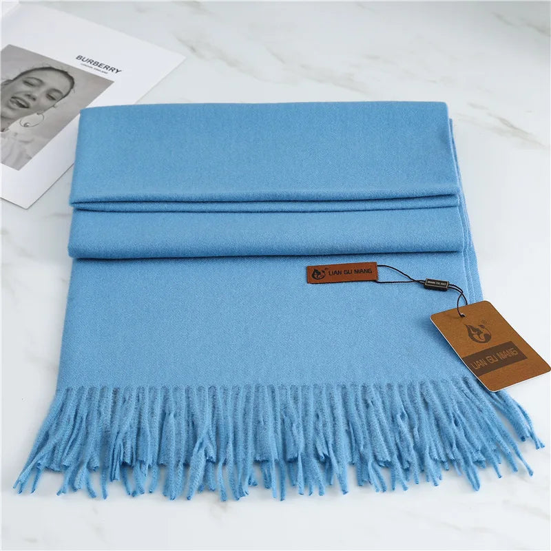 Margot | Women's Warm Winter Scarf  - Length (cm):190 x 68 cm;Color:Blue