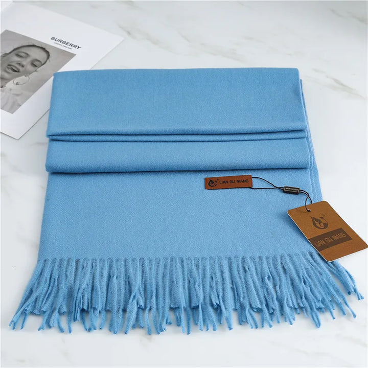 Margot | Women's Warm Winter Scarf  - Length (cm):190 x 68 cm;Color:Blue