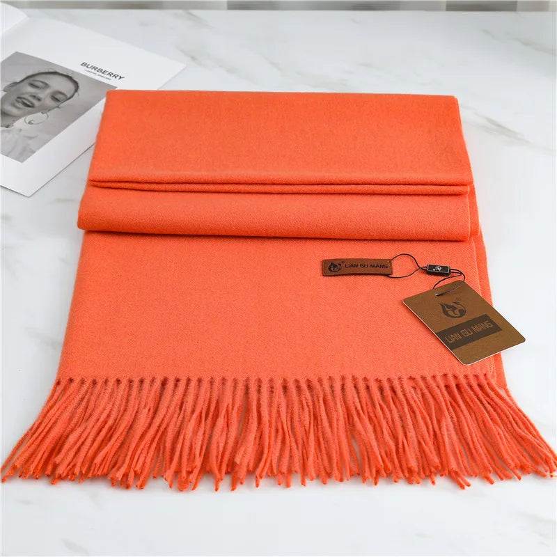 Margot | Women's Warm Winter Scarf  - Length (cm):190 x 68 cm;Color:Orange