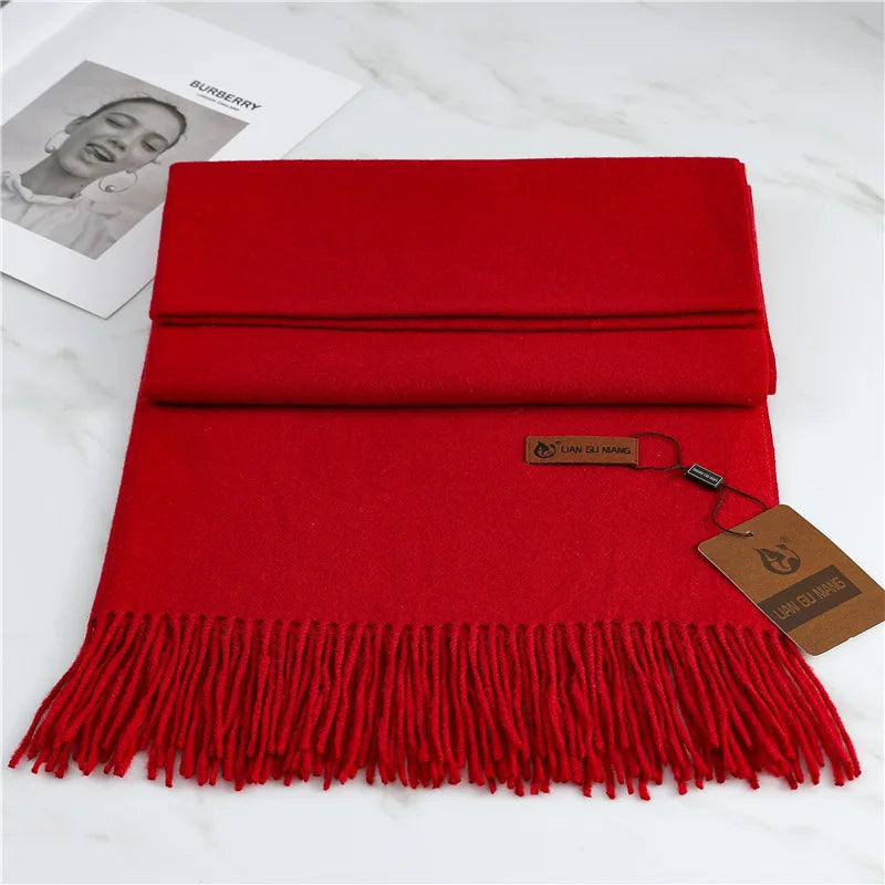 Margot | Women's Warm Winter Scarf  - Length (cm):190 x 68 cm;Color:Red