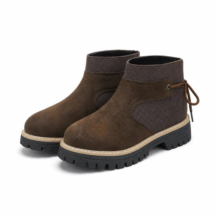 Maria | Women's Ankle Booties - Color:Dark Brown;Size:36