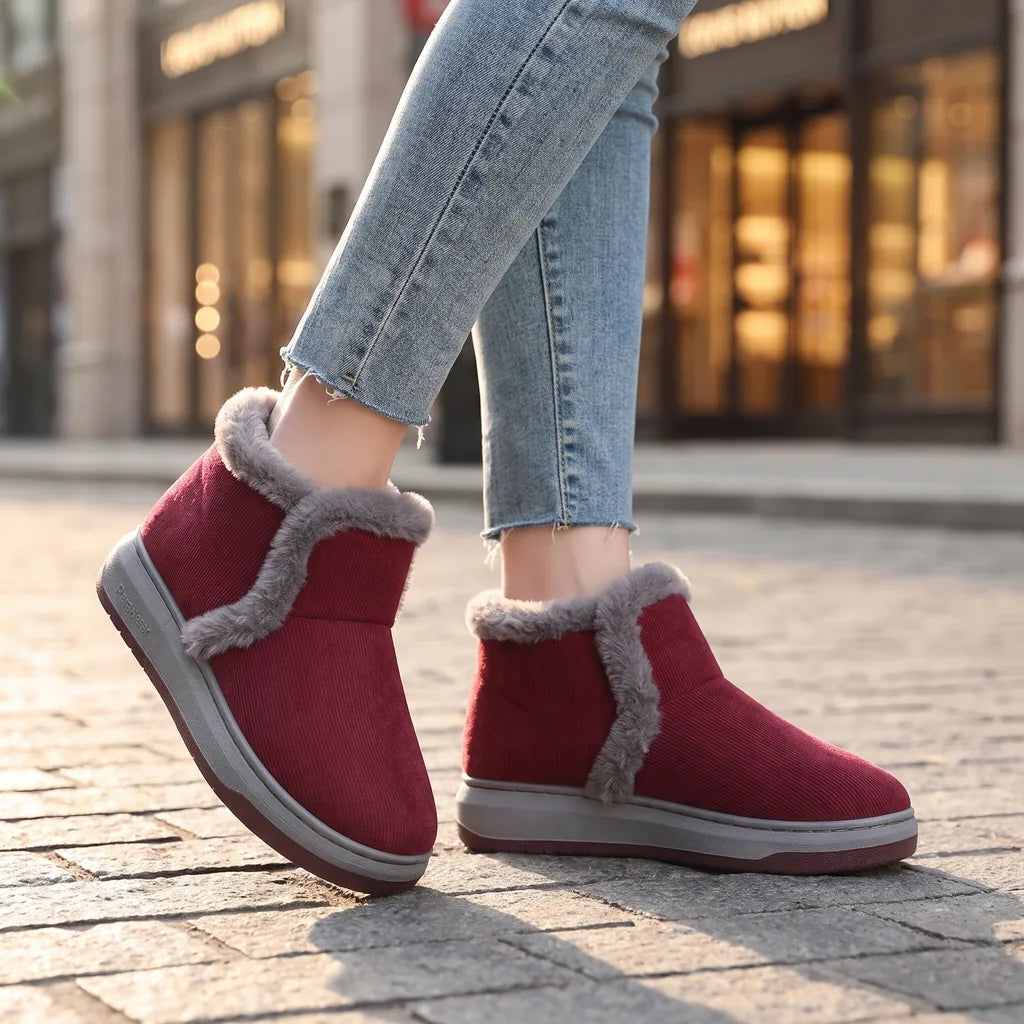 Women's Red Percival Plush Ankle Boots