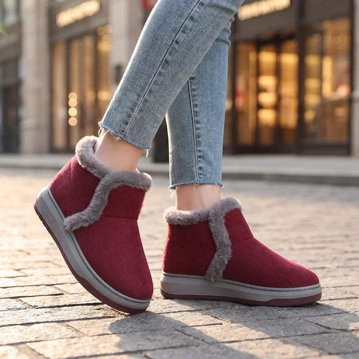 Women's Red Percival Plush Ankle Boots