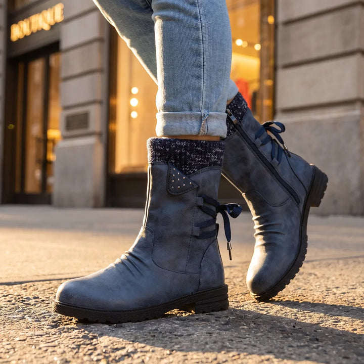 Women's Blue Willoughby Chunky Mid-Calf Boots