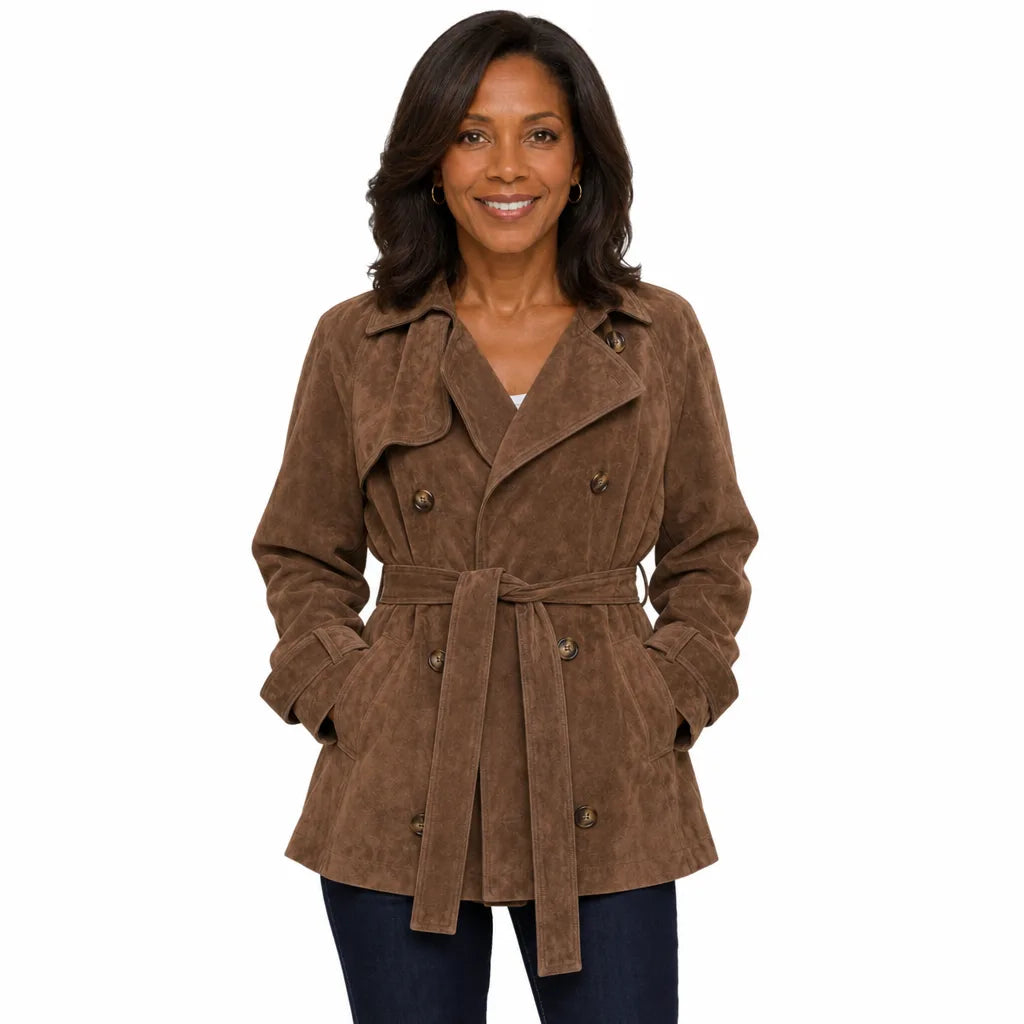 Women's Brown Brandt Belted Short Jacket