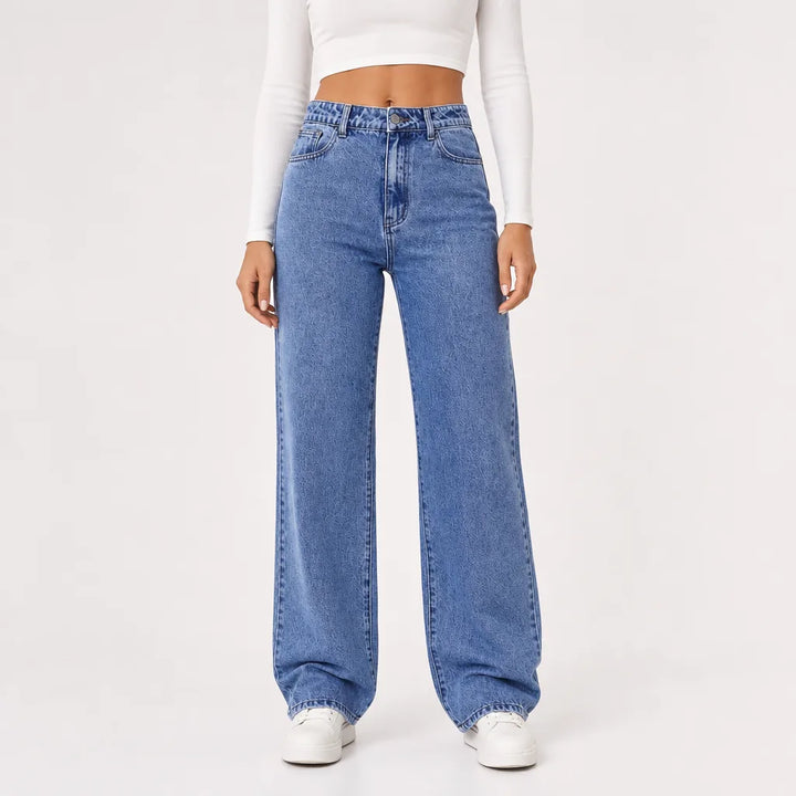 Marisol | Mom Jeans Baggy Wide Leg Jeans  - Color:Blue;Size:XS