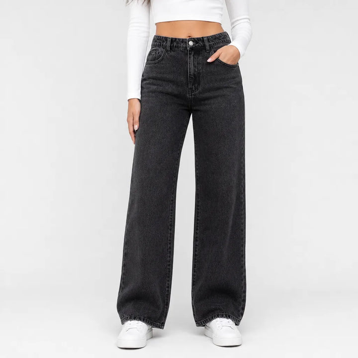 Marisol | Mom Jeans Baggy Wide Leg Jeans  - Color:Gray;Size:XS