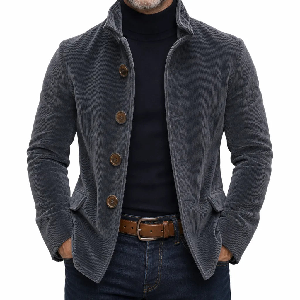 Marius | Stylish Warm Corduroy Jacket for Fall - Color:Gray;Size:XS