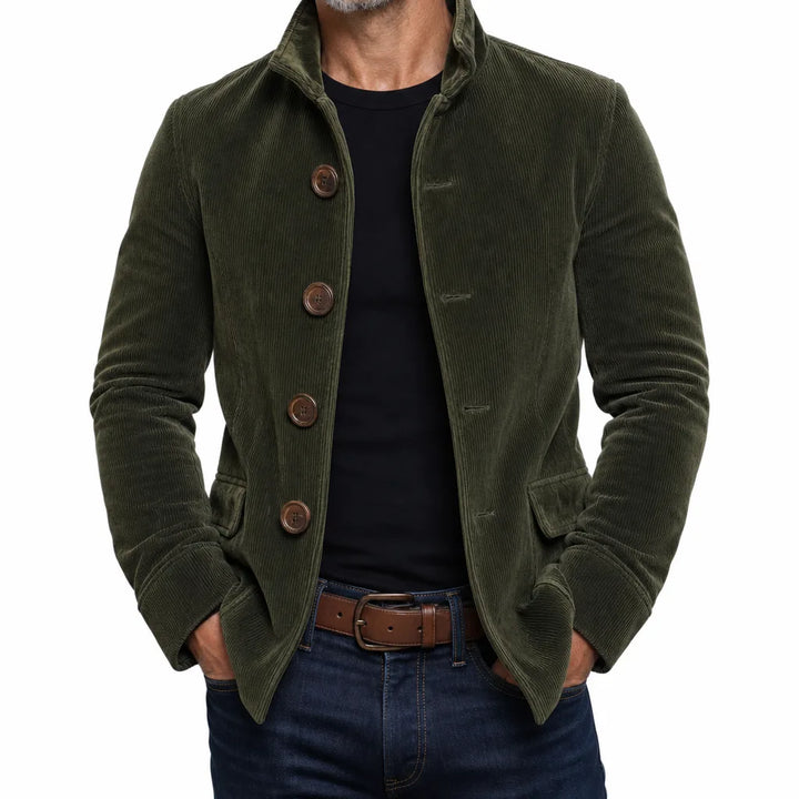 Marius | Stylish Warm Corduroy Jacket for Fall - Color:Green;Size:XS
