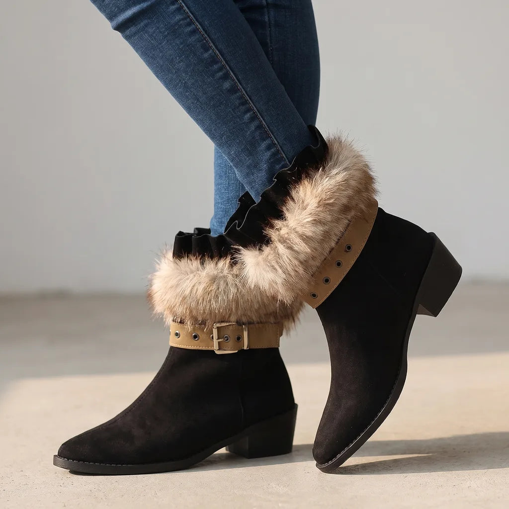 Marley | Women's Orthopedic Winter Ankle Boots - Color:Black;Size:36