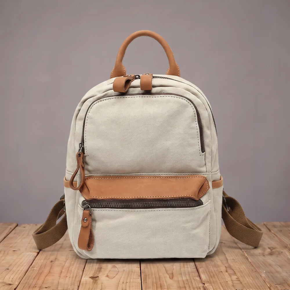 Marlowe | Mens Canvas Travel Backpack - Color:White