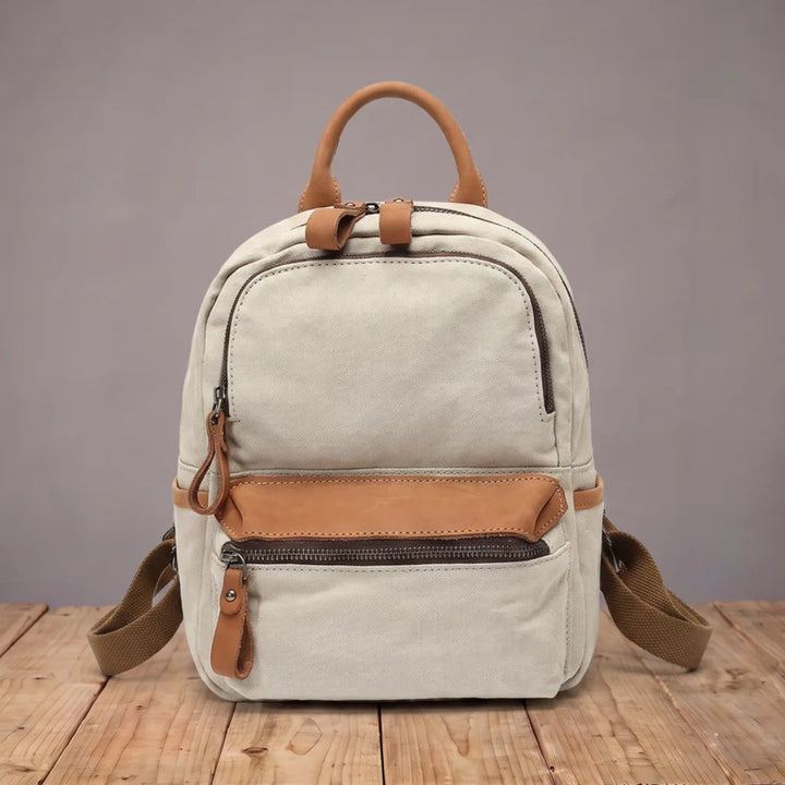 Marlowe | Mens Canvas Travel Backpack - Color:White