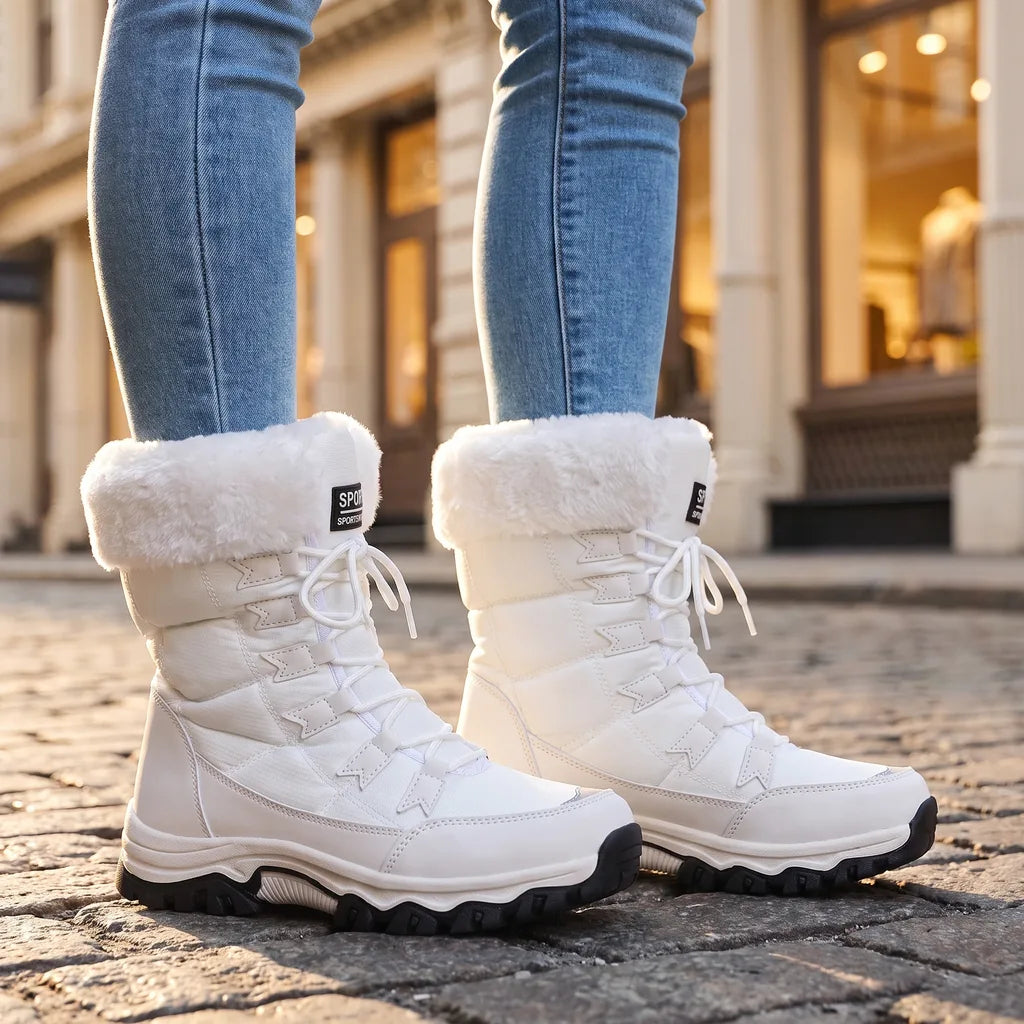 Marnie | Warm Waterproof Winter Snowboots - Color:White;Size:36