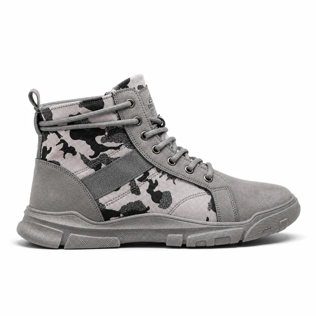 Men's Gray NL01 Violet Chunky Lace Up Boots