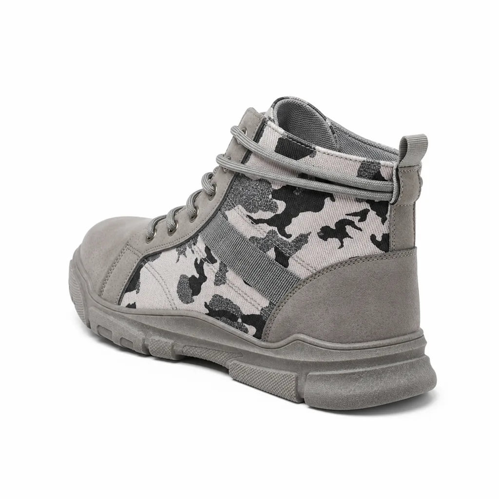 Men's Gray NL01 Violet Chunky Lace Up Boots