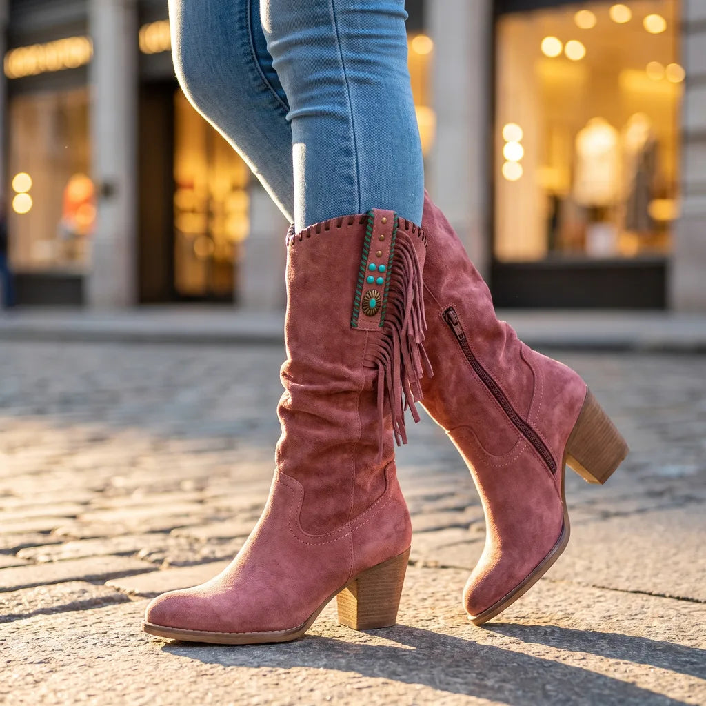 Matilda | Women's Orthopedic Boots for Fall - Color:Red;Size:35