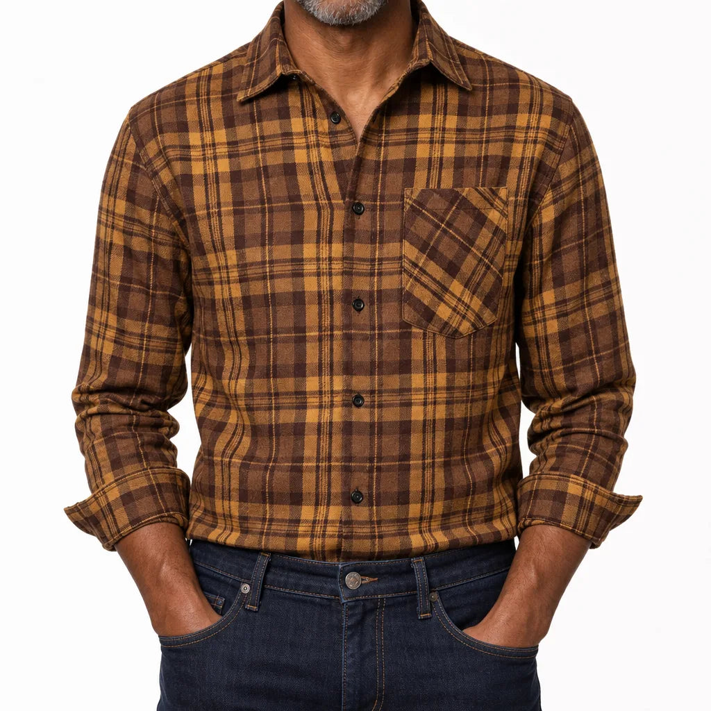 Men's Brown Seymour Plaid Flannel Shirt