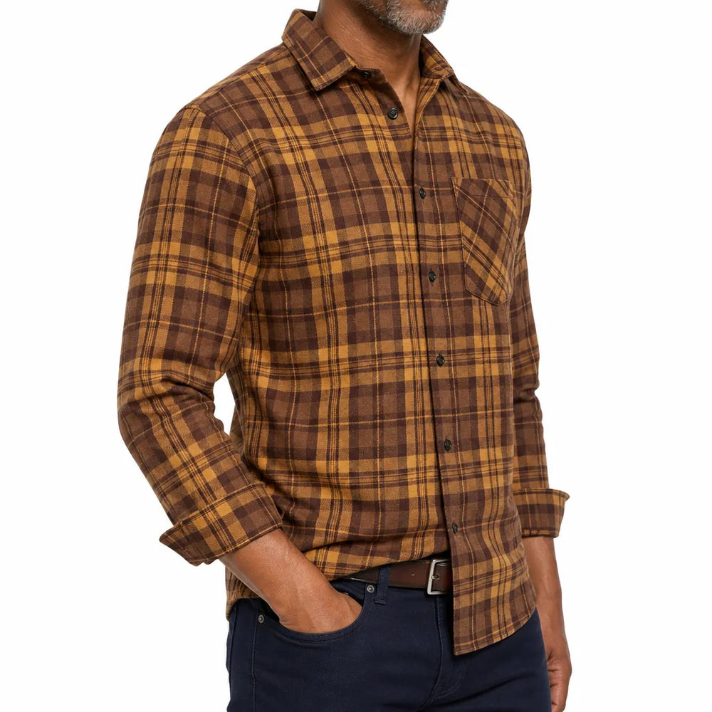 Men's Brown Seymour Plaid Flannel Shirt