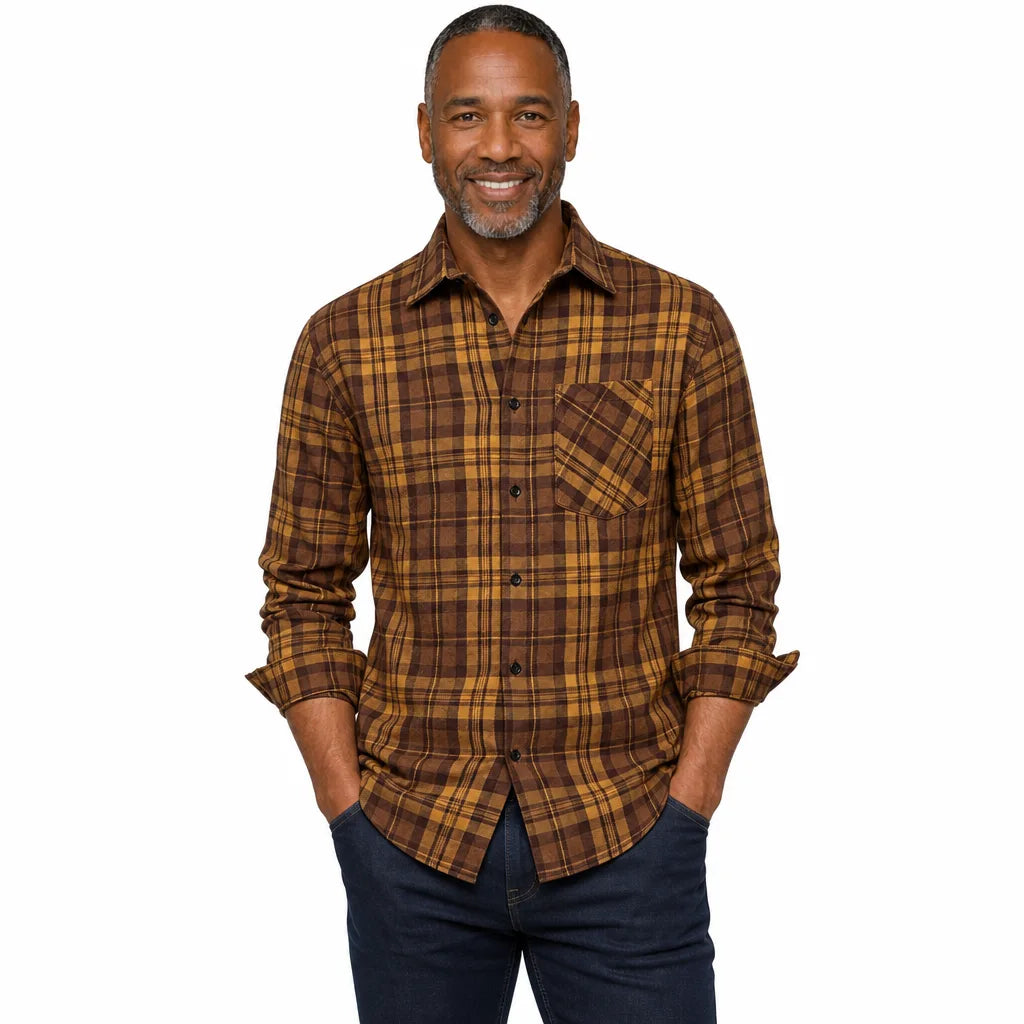 Men's Brown Seymour Plaid Flannel Shirt
