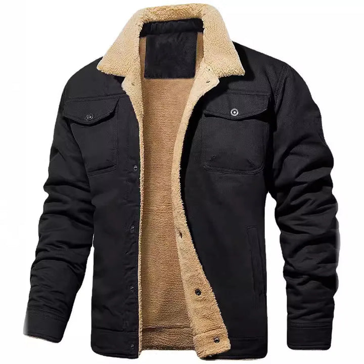 Maxwell | Men's Sherpa Lined Bomber Jacket  - Color:Black;Size:XS