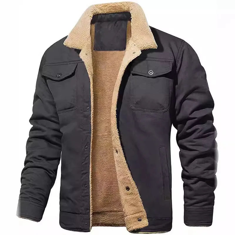 Maxwell | Men's Sherpa Lined Bomber Jacket  - Color:Dark Gray;Size:XS