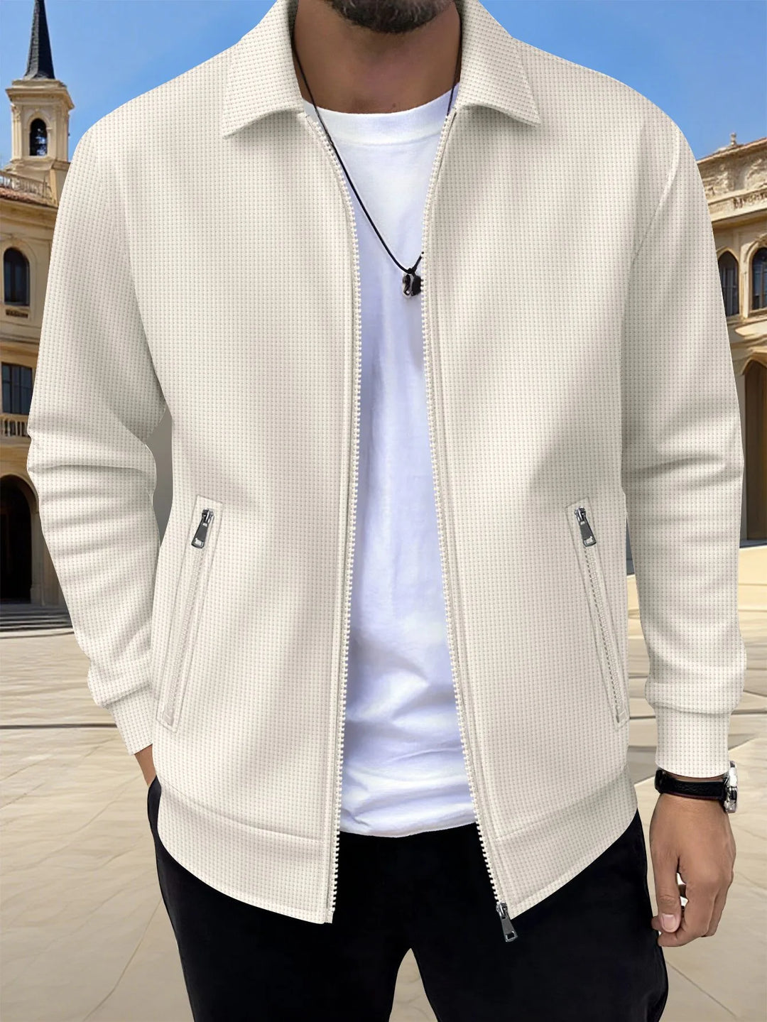 Maxwell | Men's Tailored Knit Cardigan - Color:Apricot;Size:XS