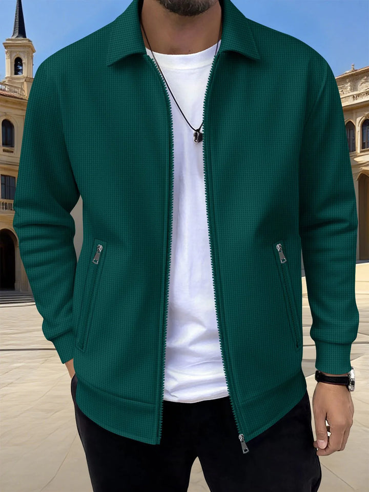 Maxwell | Men's Tailored Knit Cardigan - Color:Dark Green;Size:XS