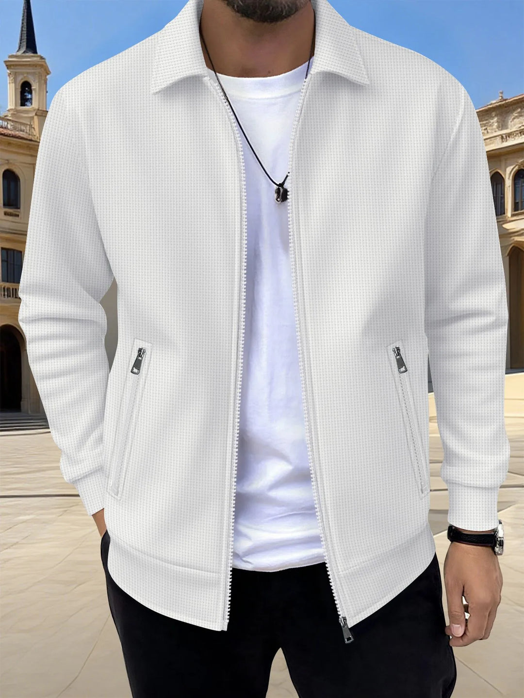 Maxwell | Men's Tailored Knit Cardigan - Color:White;Size:XS