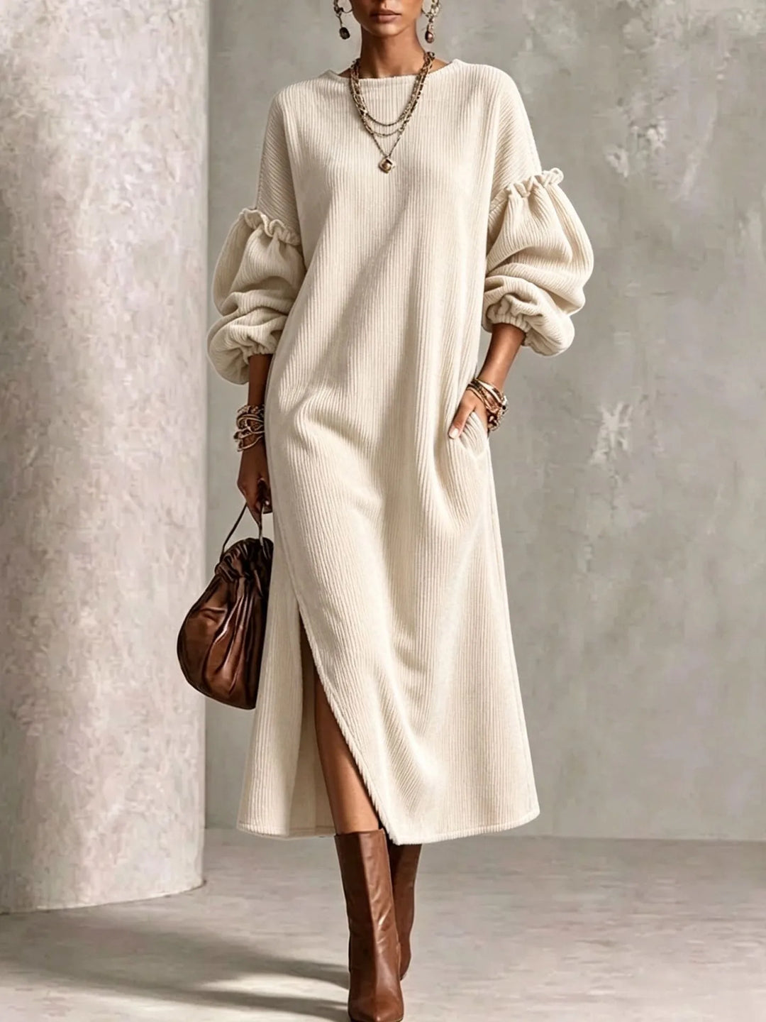 Women's Megan | Women's Puff-Sleeve Maxi Dress