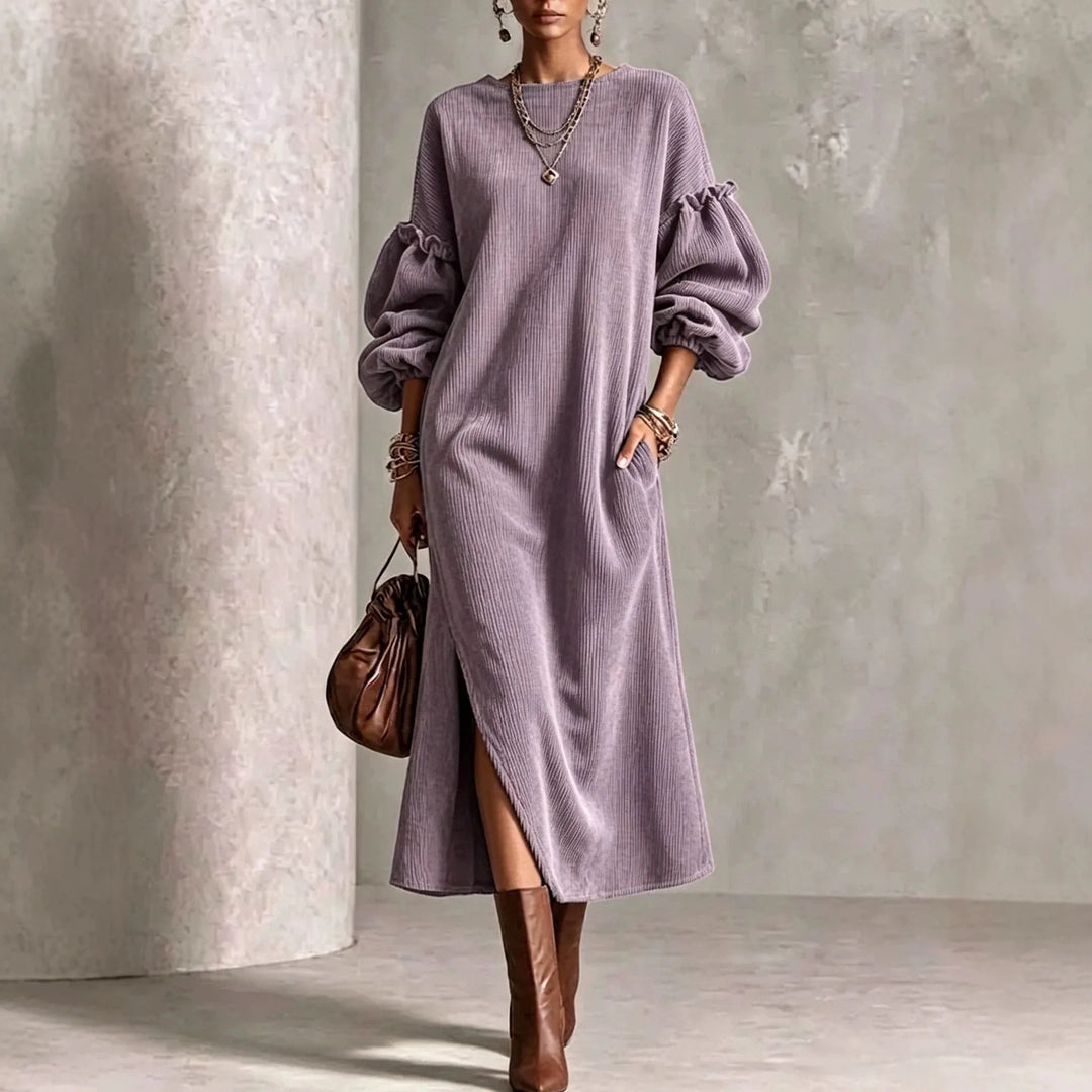 Megan | Women's Puff-Sleeve Maxi Dress - Purple