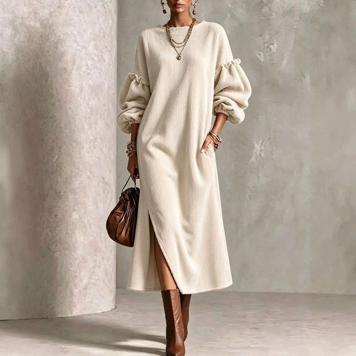 Megan | Women's Puff-Sleeve Maxi Dress - White