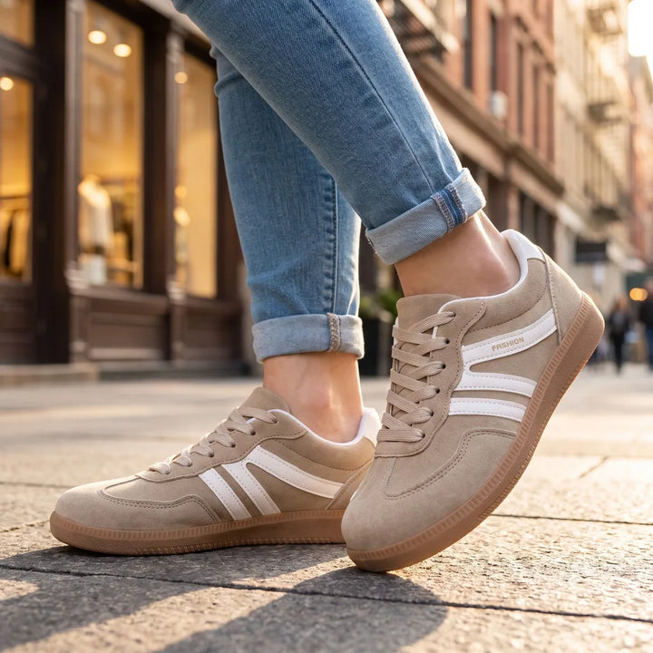 Mila Lightweight Sneakers - Color:Beige;Size:36
