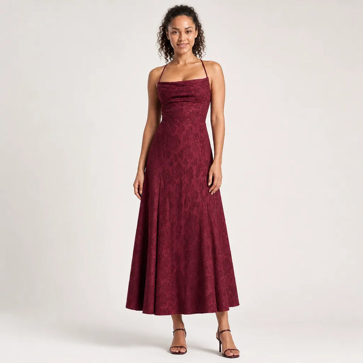 Women's Red Wells Strappy Maxi Dress