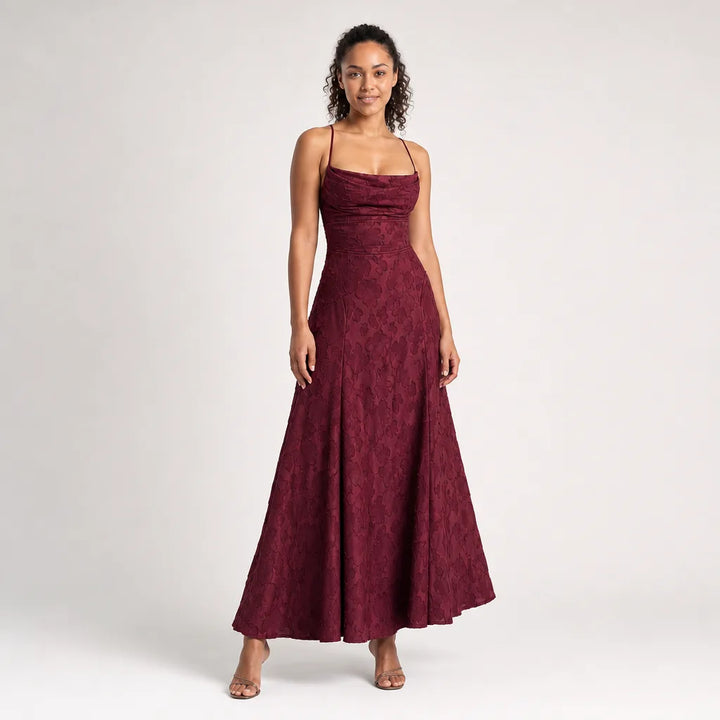 Women's Red Wells Strappy Maxi Dress