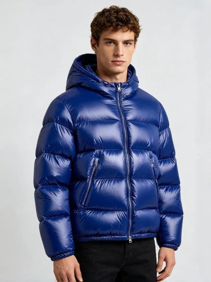 Miller | Men's Hooded Puffer Jacket - Color:Blue;Size:XXS