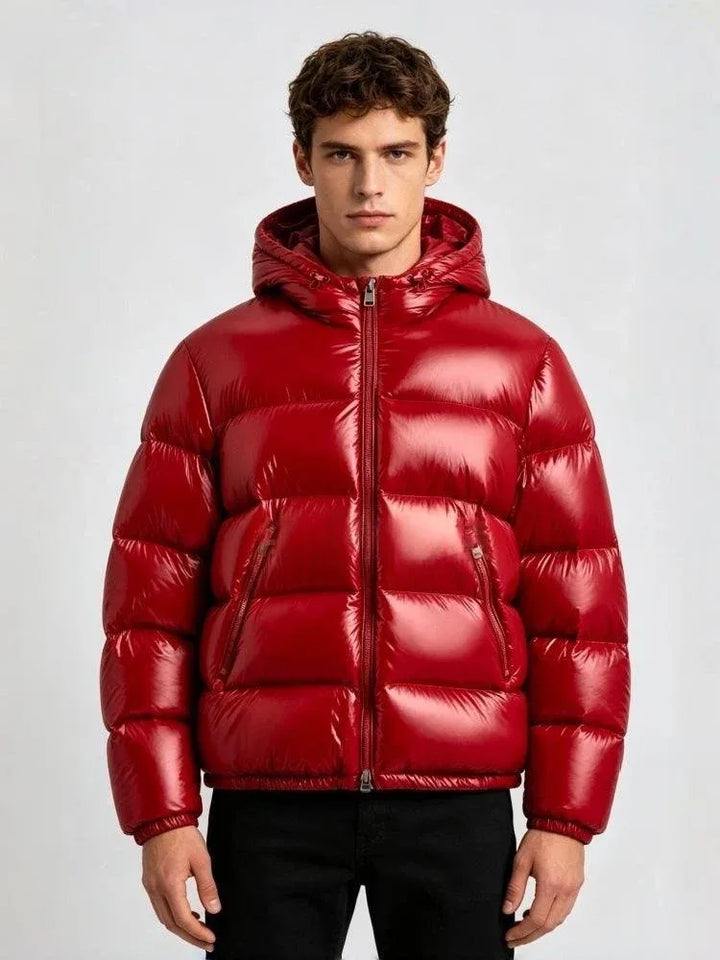 Men's Hoodie Puffer Jacket Red1.webp