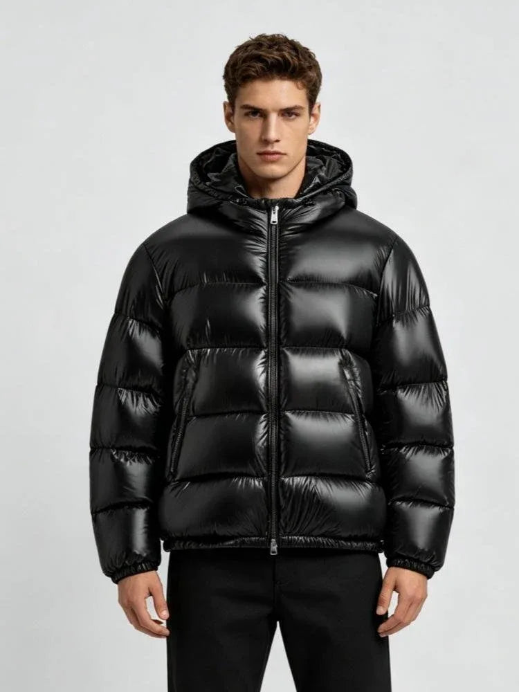 Men's Hoodie Puffer Jacket Black1.webp