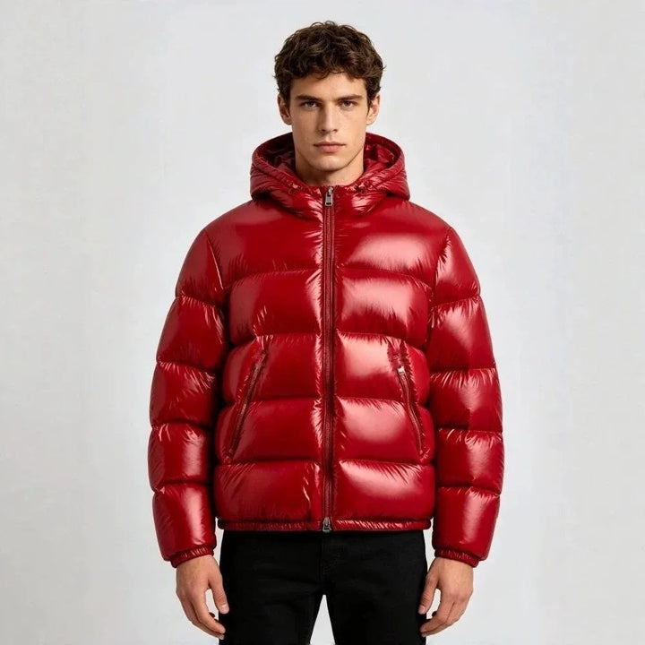 Miller | Men's Hooded Puffer Jacket - Color:Red;Size:XXS