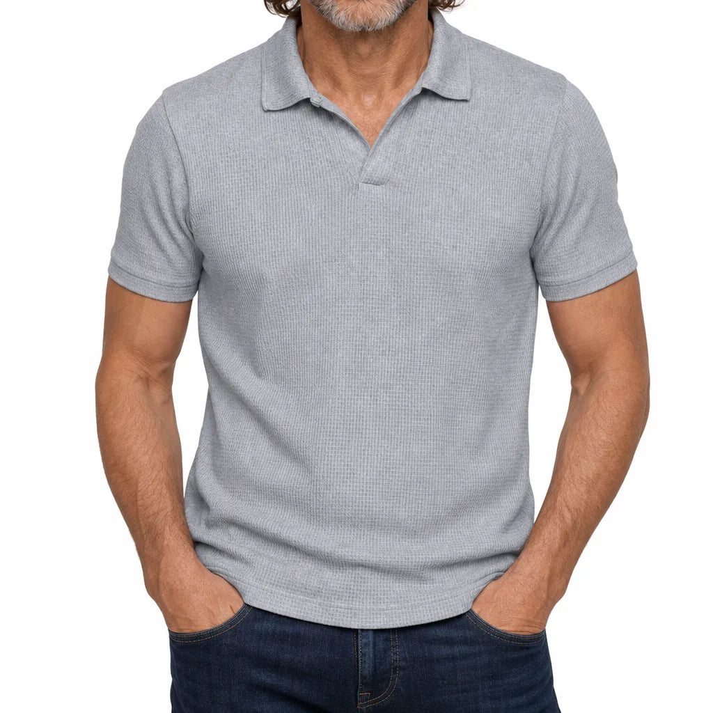 Milo | Men's Fall Knit Polo Shirt - Color:Gray;Size:S