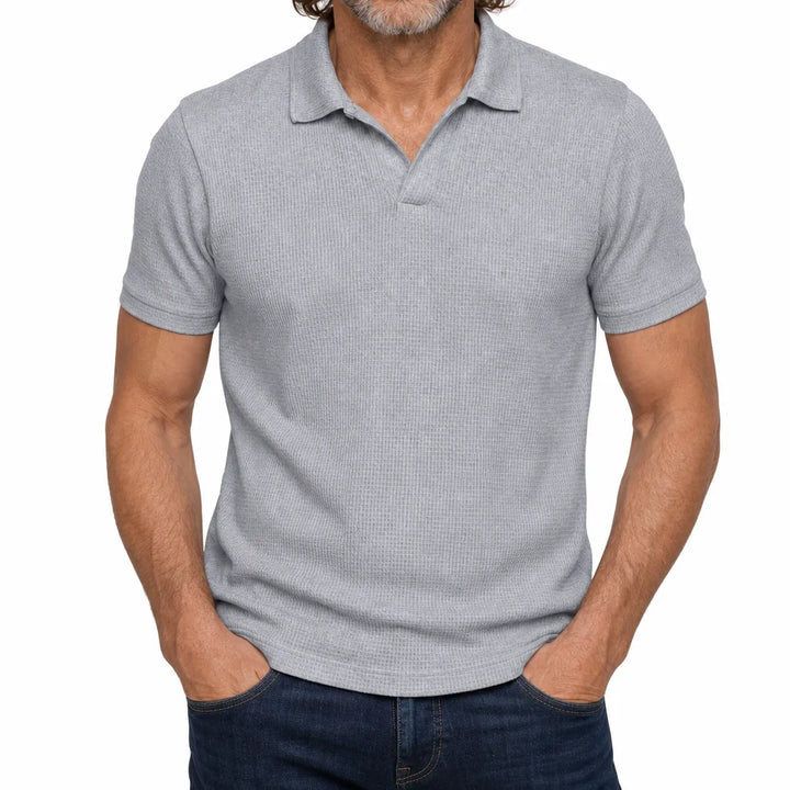 Milo | Men's Fall Knit Polo Shirt - Color:Gray;Size:S
