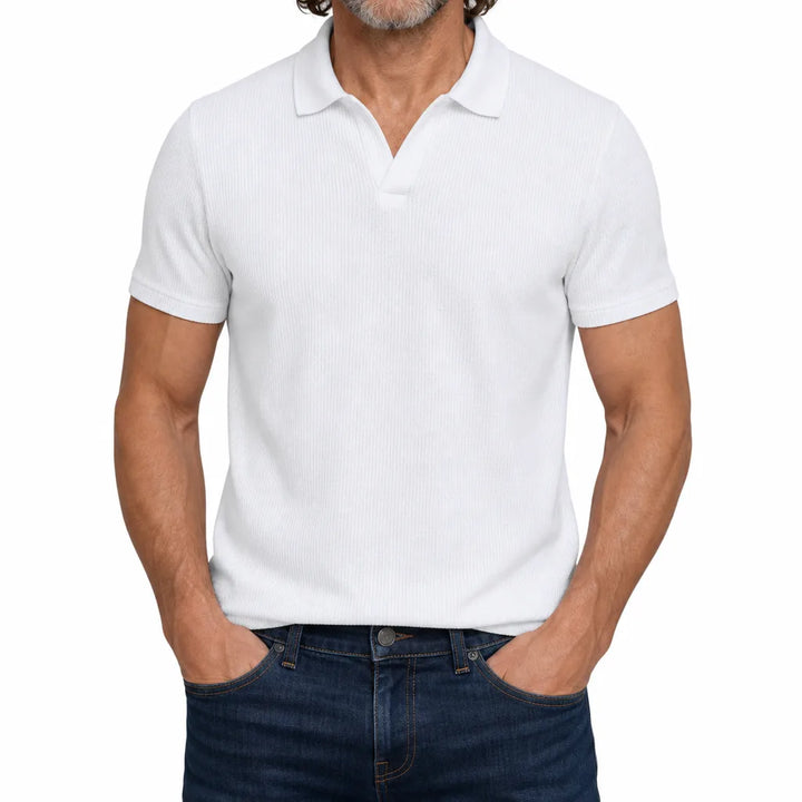 Milo | Men's Fall Knit Polo Shirt - Color:White;Size:S