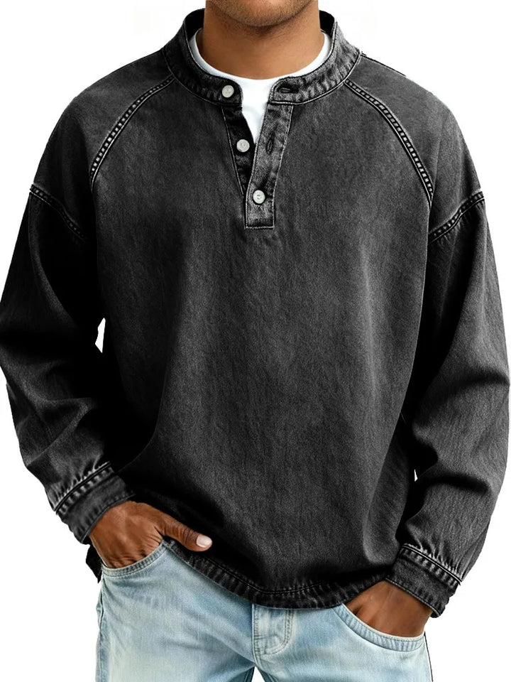 Milton | Men's Casual Vintage Sweater - Color:Black;Size:XS