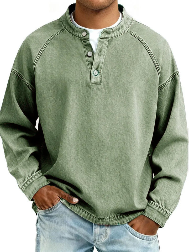 Milton | Men's Casual Vintage Sweater - Color:Dark Green;Size:XS