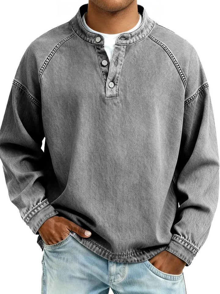 Milton | Men's Casual Vintage Sweater - Color:Gray;Size:XS