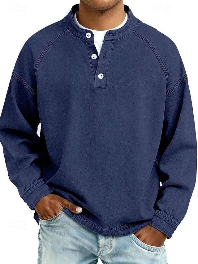 Milton | Men's Casual Vintage Sweater - Color:Royal Blue;Size:XS