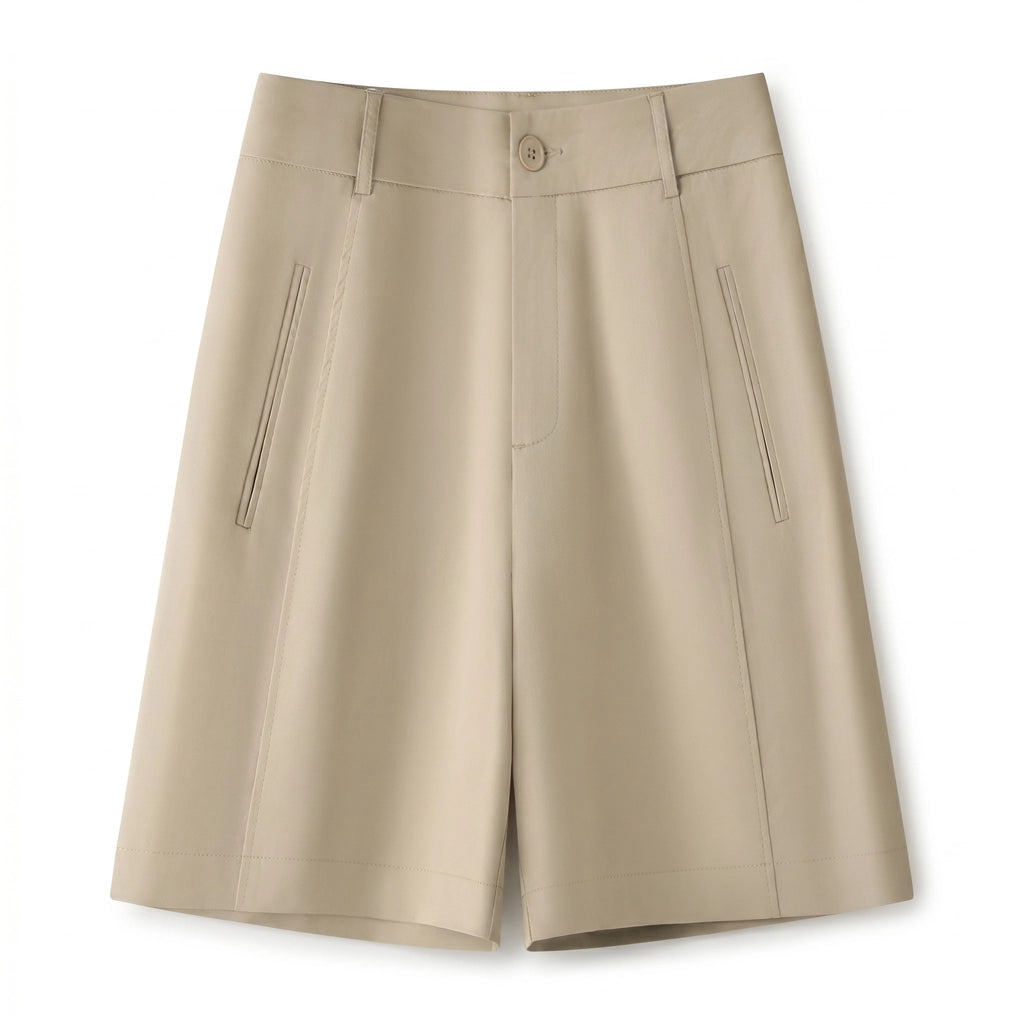 Mira Tencel Shorts - Color:Khaki;Size:26
