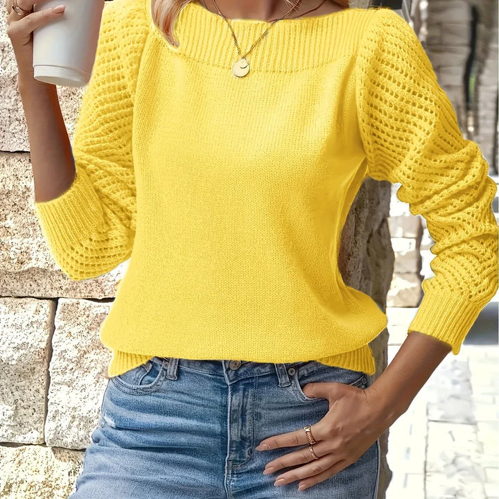 Mollie | Women's Cozy Knit Sweater  - Size:XXS;Color:Yellow